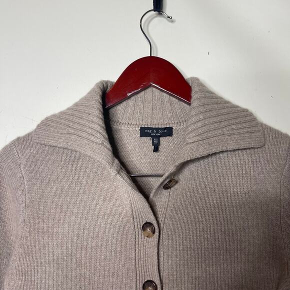 Rag & Bone Danica Wool Cashmere Cardigan in oatmeal sz XXS - Picture 5 of 7